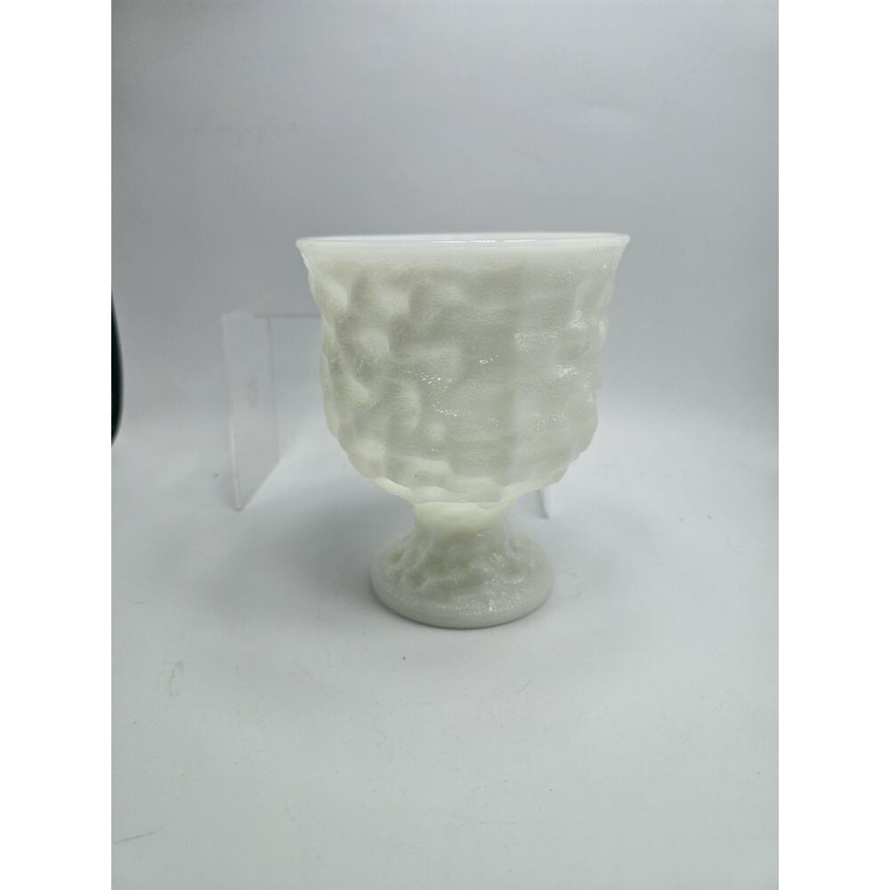 Vintage White Milk Glass Pedestal Planter/Vase by E O Brody Co Cleveland